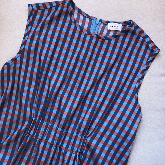 ARGENT Gathered Front Check Tank Top - Picture 3 of 6